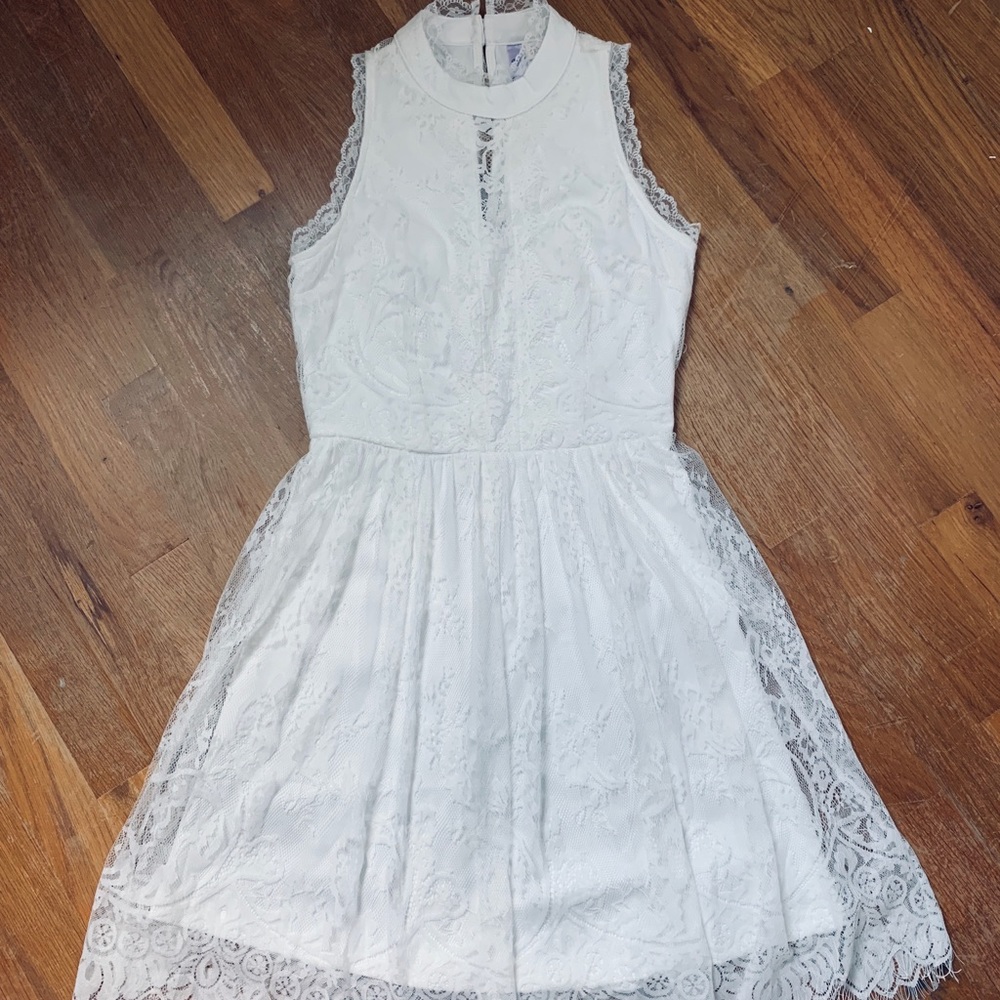White lace engagement/ bridal shower dress
